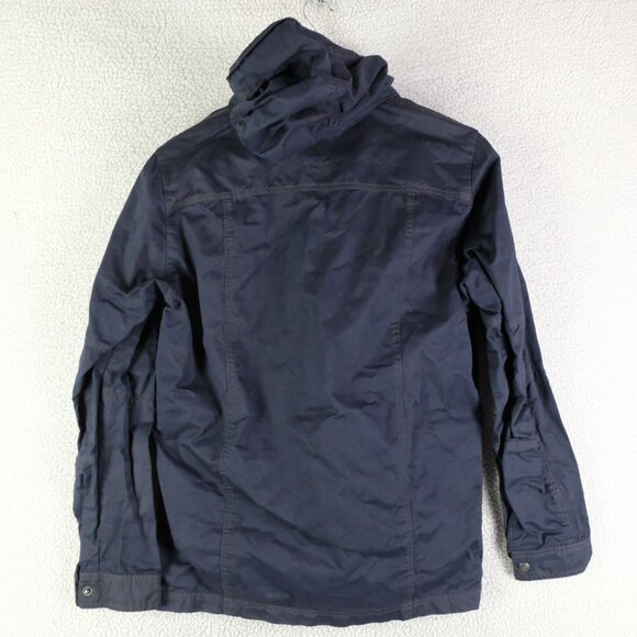 Kuhl Jacket Womens Small Blue Waxed Canvas Hooded Outdoor Hiking Utility Pockets - Picture 5 of 10